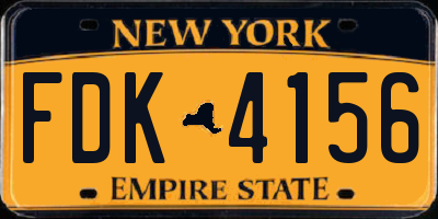 NY license plate FDK4156
