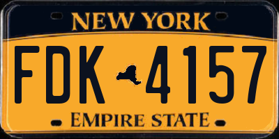NY license plate FDK4157