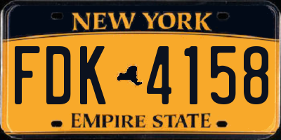 NY license plate FDK4158