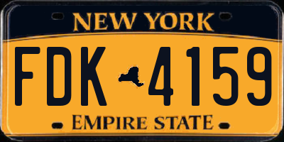 NY license plate FDK4159