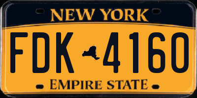 NY license plate FDK4160
