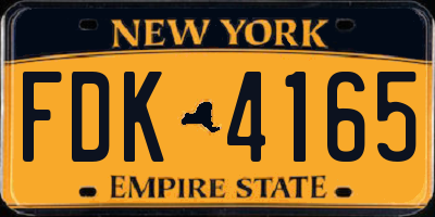 NY license plate FDK4165