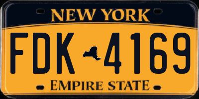 NY license plate FDK4169