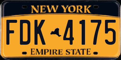 NY license plate FDK4175