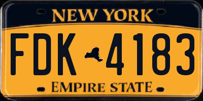 NY license plate FDK4183