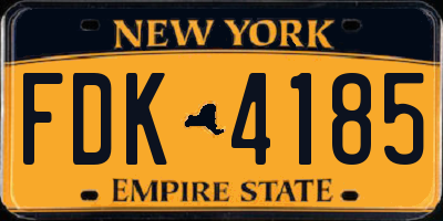 NY license plate FDK4185