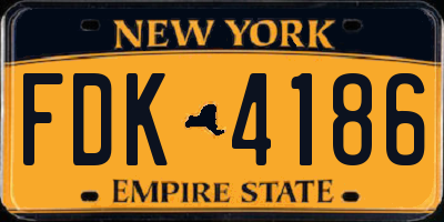 NY license plate FDK4186