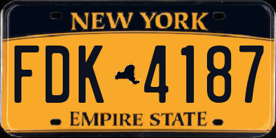 NY license plate FDK4187