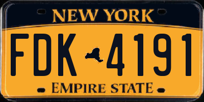 NY license plate FDK4191