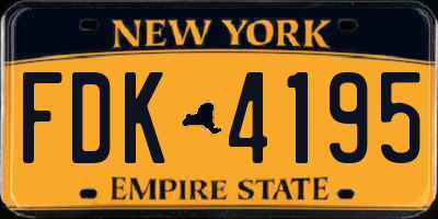 NY license plate FDK4195