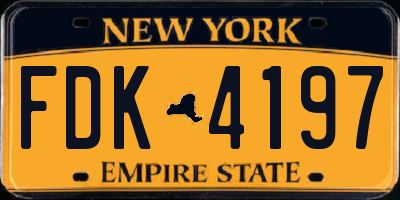 NY license plate FDK4197