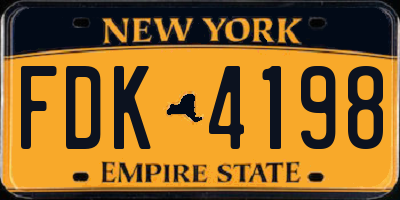 NY license plate FDK4198