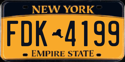 NY license plate FDK4199