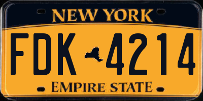 NY license plate FDK4214