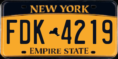NY license plate FDK4219