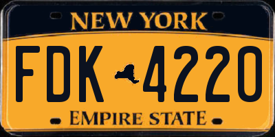 NY license plate FDK4220