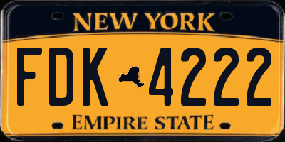 NY license plate FDK4222