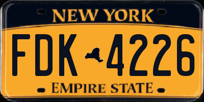 NY license plate FDK4226
