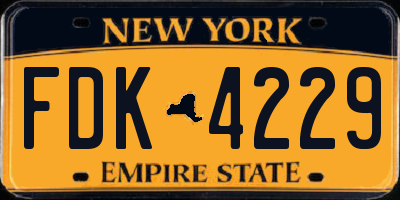 NY license plate FDK4229
