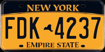 NY license plate FDK4237