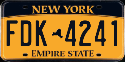 NY license plate FDK4241