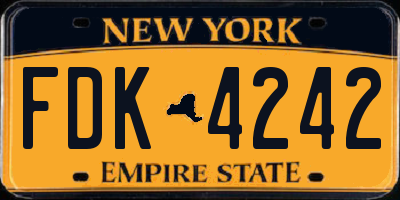 NY license plate FDK4242