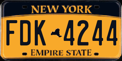 NY license plate FDK4244