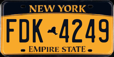 NY license plate FDK4249