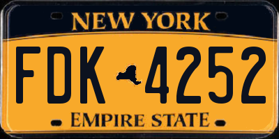 NY license plate FDK4252