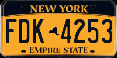 NY license plate FDK4253