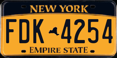 NY license plate FDK4254