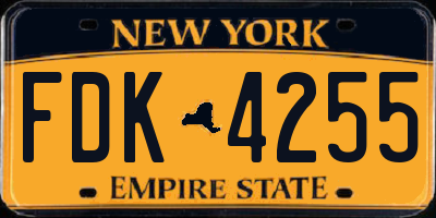NY license plate FDK4255