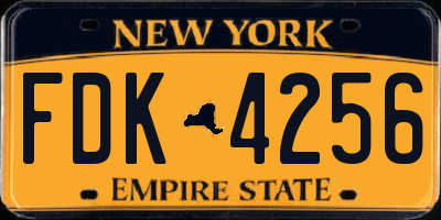 NY license plate FDK4256