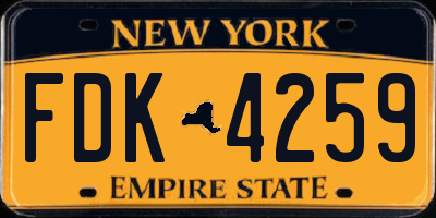 NY license plate FDK4259