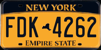 NY license plate FDK4262