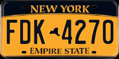 NY license plate FDK4270