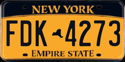 NY license plate FDK4273