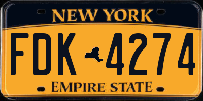 NY license plate FDK4274