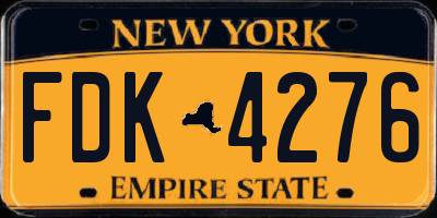 NY license plate FDK4276