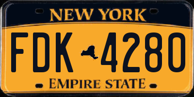 NY license plate FDK4280