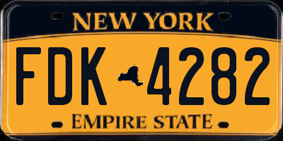 NY license plate FDK4282