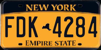 NY license plate FDK4284