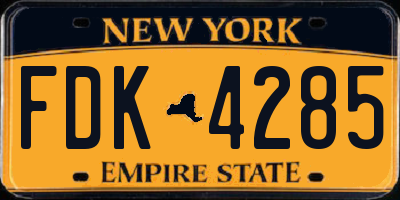 NY license plate FDK4285