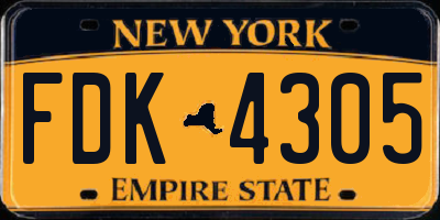 NY license plate FDK4305