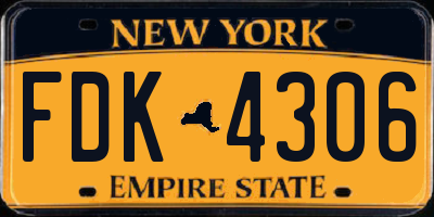 NY license plate FDK4306
