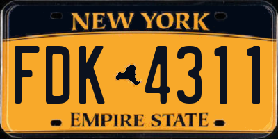 NY license plate FDK4311