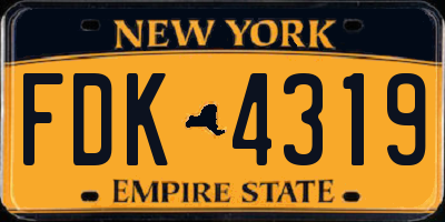 NY license plate FDK4319