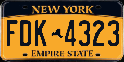 NY license plate FDK4323