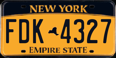 NY license plate FDK4327