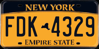 NY license plate FDK4329